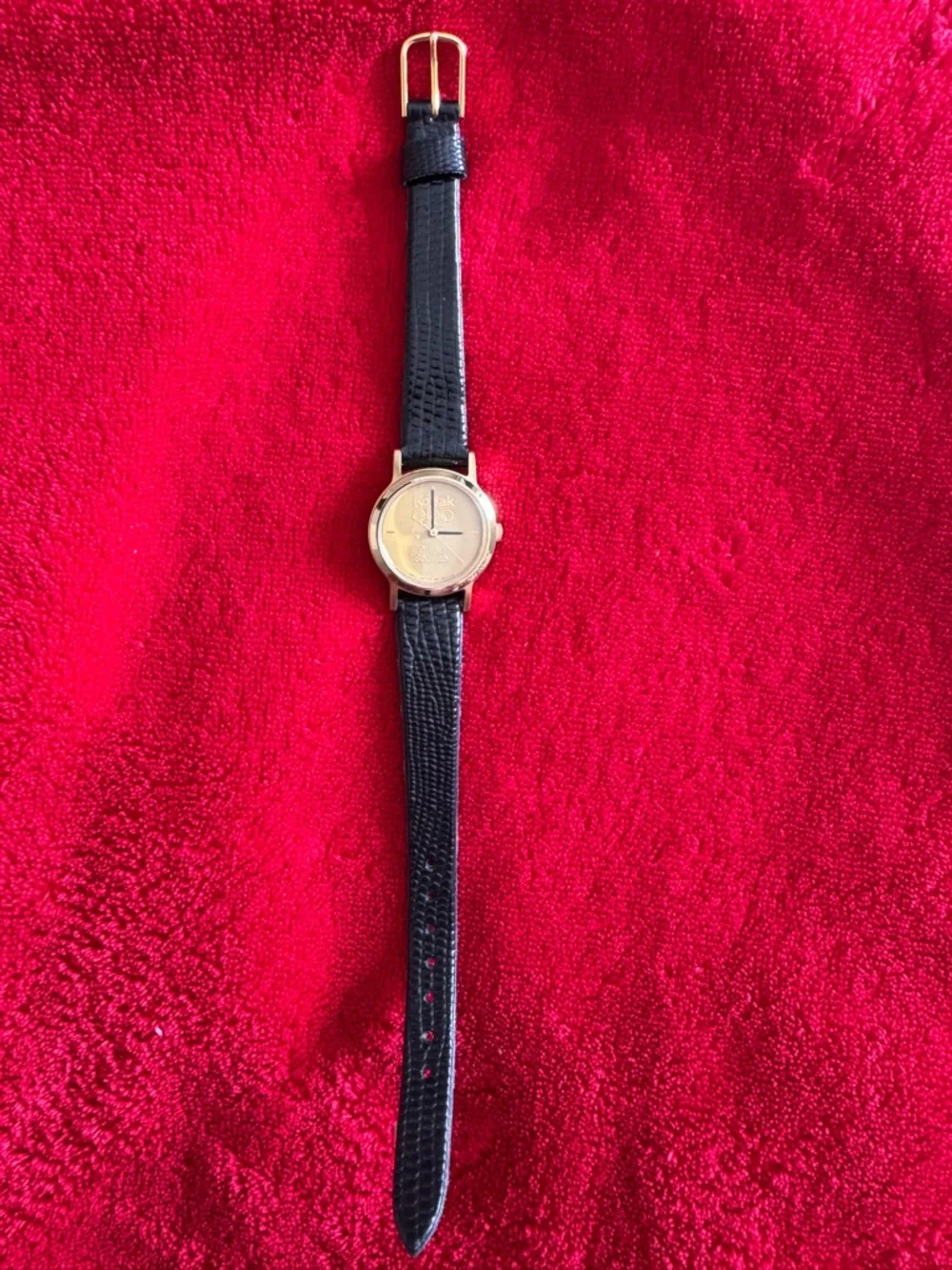 Kodak Gold Dial Watch with Black Strap
